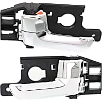Front or Rear, Driver and Passenger Side Chrome Interior Door Handle, With door lock button, Sport Utility