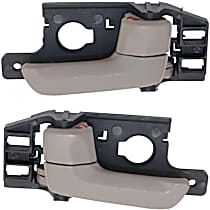 Front or Rear, Driver and Passenger Side Beige Interior Door Handle, With door lock button, Sport Utility