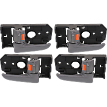 Front and Rear, Driver and Passenger Side Interior Door Handles, Gray, With door lock button