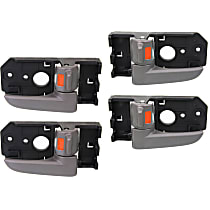 Front and Rear, Driver and Passenger Side Interior Door Handles, Gray, With door lock button
