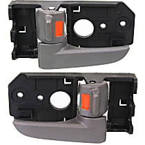 Front or Rear, Driver and Passenger Side Interior Door Handles, Gray, With door lock button