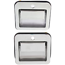 Front, Driver and Passenger Side Exterior Door Handle, Chrome, Without Key Hole
