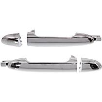 Rear, Driver and Passenger Side Chrome Exterior Door Handle, Without Key Hole, New Body Style, Hatchback