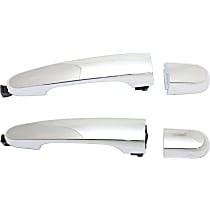 Rear, Driver and Passenger Side Exterior Door Handle, Chrome, Without Key Hole