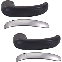 Rear, Driver and Passenger Side Interior Door Handles, Gray, Without Door Lock Hole, For Manual Sliding Door