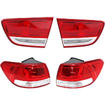 Driver and Passenger Side, Inner and Outer Tail Lights, With bulb(s), Halogen, Mounts on Liftgate
