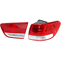 Passenger Side, Inner and Outer Tail Lights, With bulb(s), Halogen
