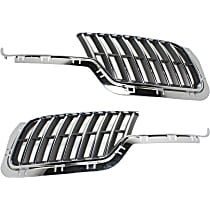 Driver and Passenger Side Grille Assemblies, Chrome Shell with Dark Gray Insert, Grille, For Models With Sport Appearance Package