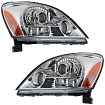 Driver and Passenger Side Headlights, without Bulbs, Halogen, For Models without Sport Package, CAPA Certified