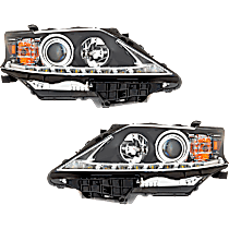 Driver and Passenger Side Headlights, with Bulbs, Halogen, For Models without HID Option, Canada Built Vehicle, with LED daytime running light