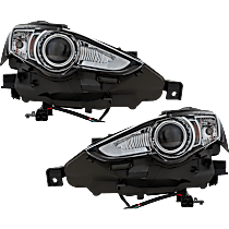 Driver and Passenger Side Headlights, without Bulbs, HID/Xenon, Convertible/Sedan, without HID Bulbs and ballast