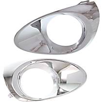 Front, Driver and Passenger Side Fog Light Trims, Chrome, For Models Without F Sport Package