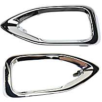 Front, Driver and Passenger Side Fog Light Trims, Chrome