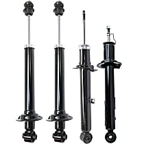 Front and Rear, Driver and Passenger Side Bare Strut, RWD, Rear Wheel Drive