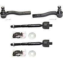 Front, Driver and Passenger Side, Inner and Outer Tie Rod End