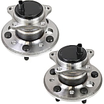 Rear, Driver and Passenger Side Wheel Hub, 5 Lugs, With Bearing, With Sensor