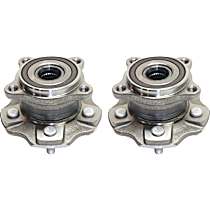 Rear, Driver and Passenger Side Wheel Hub, 5 Lugs, With Bearing