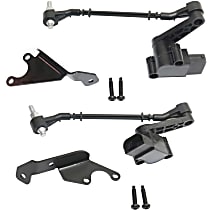 Front, Driver and Passenger Side Suspension Ride Height Sensors; 3-pin plug compatible with 6-pin plug, with Brackets