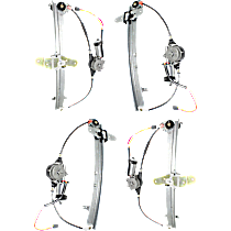 Front and Rear, Driver and Passenger Side Power Window Regulator, With Motor