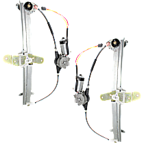 Front, Driver and Passenger Side Power Window Regulator, With Motor