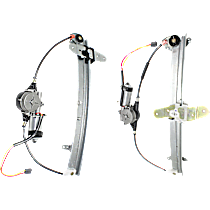 Front and Rear, Driver Side Power Window Regulator, With Motor