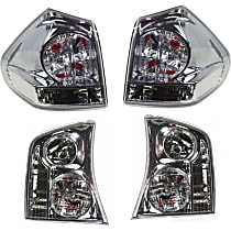 Driver and Passenger Side, Inner and Outer Tail Lights, With bulb(s), Halogen