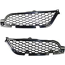 Driver and Passenger Side Grille Assemblies, Painted Black Shell and Insert, Grille