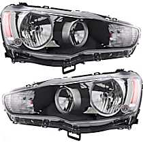Driver and Passenger Side Halogen Headlight, With bulb(s), OE Replacement, Sedan