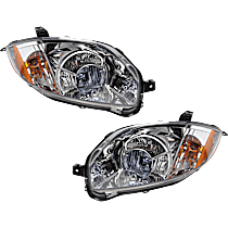 Driver and Passenger Side Halogen Headlight, With bulb(s), OE Replacement
