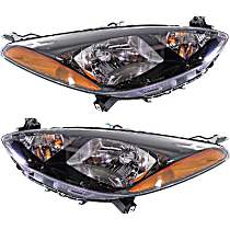 Driver and Passenger Side Headlights, with Bulbs, Halogen, with wiring harness