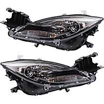 Driver and Passenger Side Halogen Headlight, With bulb(s), OE Replacement