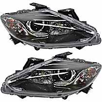 Driver and Passenger Side Headlights, with Bulbs, Halogen, 4-Door, Sport Utility