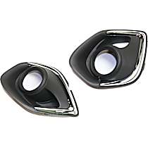 Front, Driver and Passenger Side Fog Light Trim, Chrome