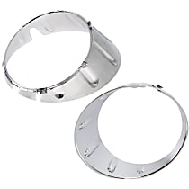Front, Driver and Passenger Side Fog Light Trim, For Models Without John Cooper Works Package, Chrome