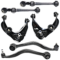Front, Driver and Passenger Side, Upper and Lower, Frontward and Rearward Control Arm
