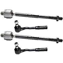 Front, Driver and Passenger Side, Inner and Outer Tie Rod Ends