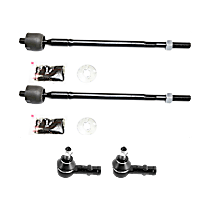 Front, Driver and Passenger Side, Inner and Outer Tie Rod End