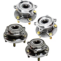 Front and Rear, Driver and Passenger Side Wheel Hubs, All Wheel Drive