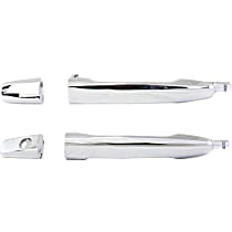 Front, Driver and Passenger Side Chrome Exterior Door Handle, Without Key Hole