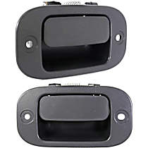 Rear, Driver and Passenger Side Black Interior Door Handle, Without Door Lock Hole