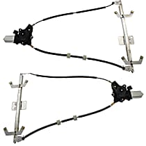 Rear, Driver and Passenger Side Power Window Regulator, With Motor