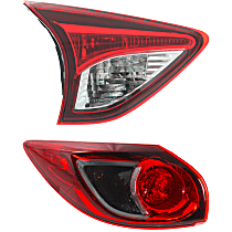 Driver Side, Inner and Outer Halogen Tail Light, With bulb(s), OE Replacement