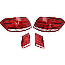 Driver and Passenger Side, Inner and Outer Tail Lights, With bulb(s), Inner - LED; Outer - Halogen