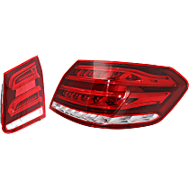 Passenger Side, Inner and Outer Tail Lights, With bulb(s), Inner - LED; Outer - Halogen