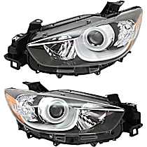Driver and Passenger Side Headlights, without Bulbs, Halogen, For Models without HID Option