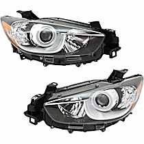 Driver and Passenger Side Halogen Headlight, Without bulb(s), For Models Without HID Option, OE Replacement, CAPA Certified