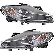 Driver and Passenger Side HID/Xenon Headlight, Without bulb(s), OE Replacement