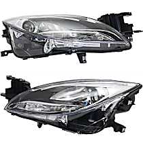 Driver and Passenger Side Halogen Headlight, Without bulb(s), OE Replacement
