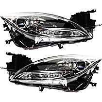 Driver and Passenger Side Halogen Headlight, Without bulb(s), OE Replacement, CAPA Certified