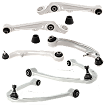 Front, Driver and Passenger Side, Upper and Lower, Frontward and Rearward Control Arm, Coupe